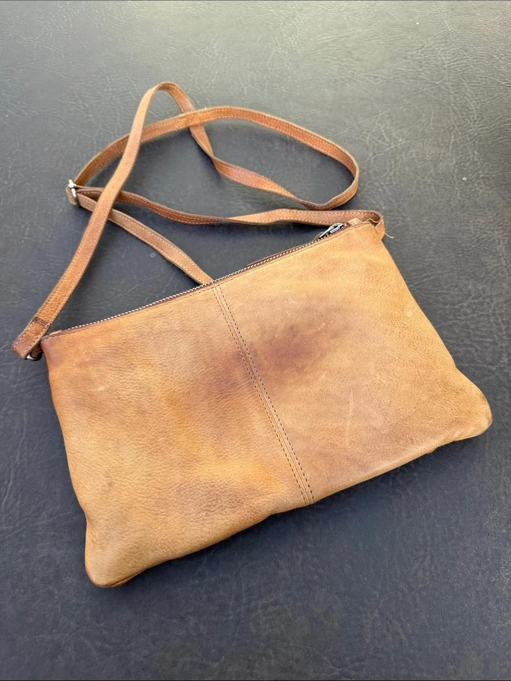 latico Tan Woven Leather Crossbody Bag purse